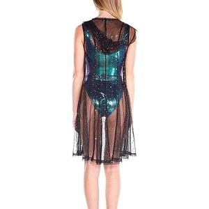 Black Mesh Duster Vest